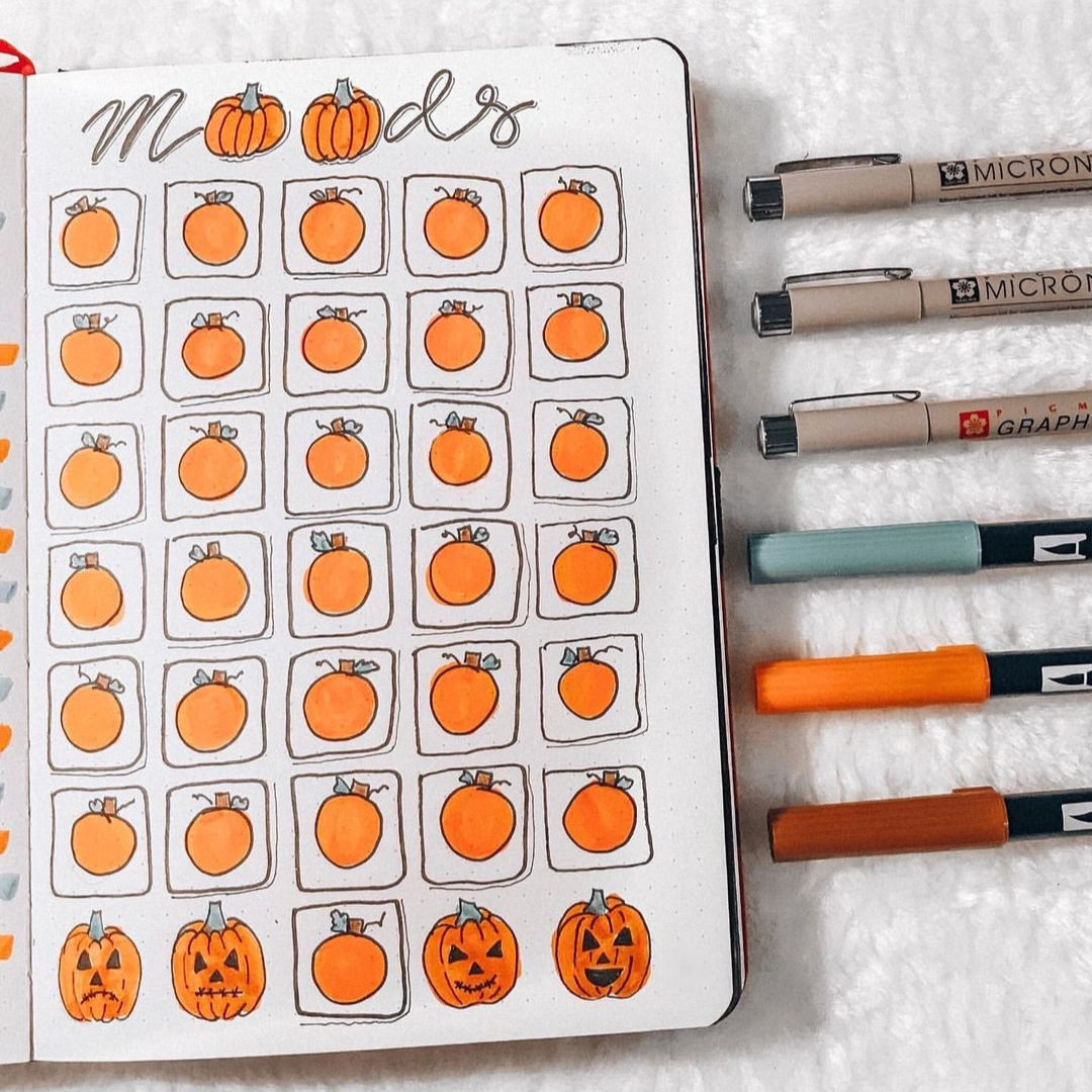 Halloween pumpkin mood tracker