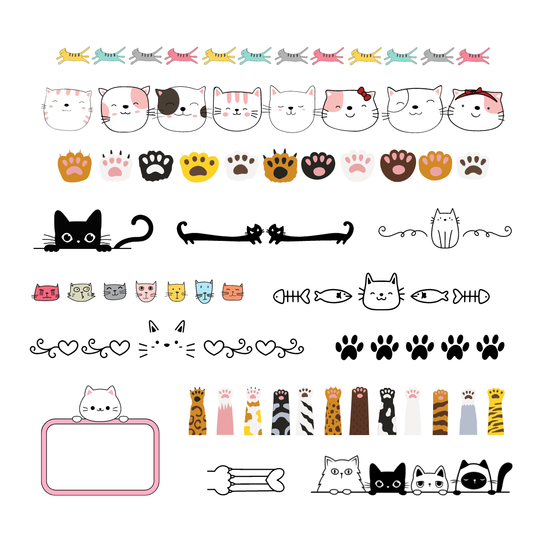 cat border and divider templates
