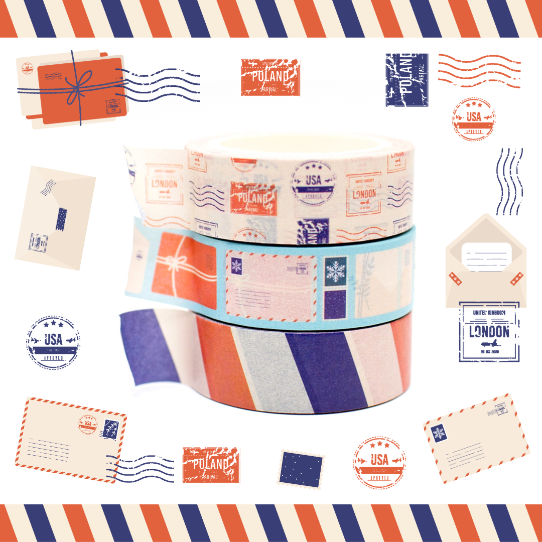 mail themed washi tape