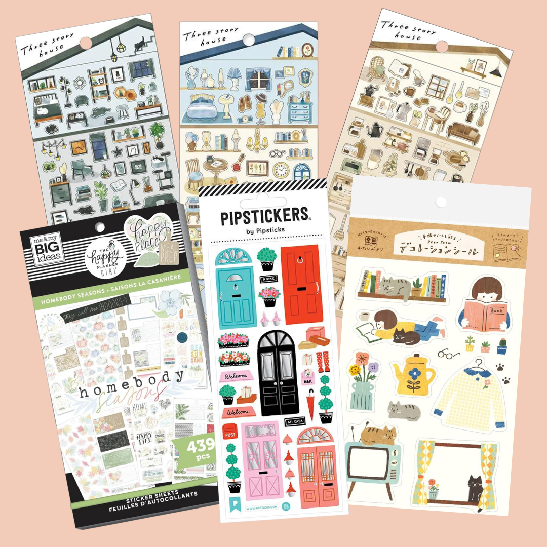 Home & House themed stickers for journaling