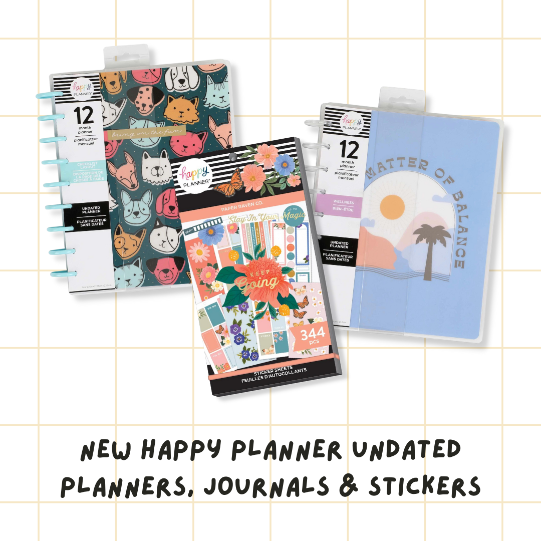 New Happy Planner undated planners, journals & sticker books