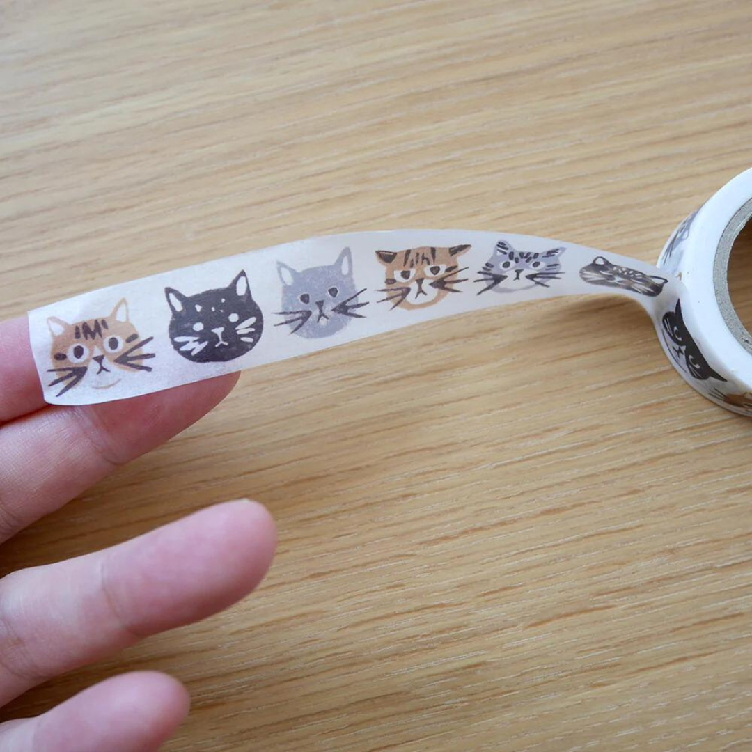 Cat face washi tape