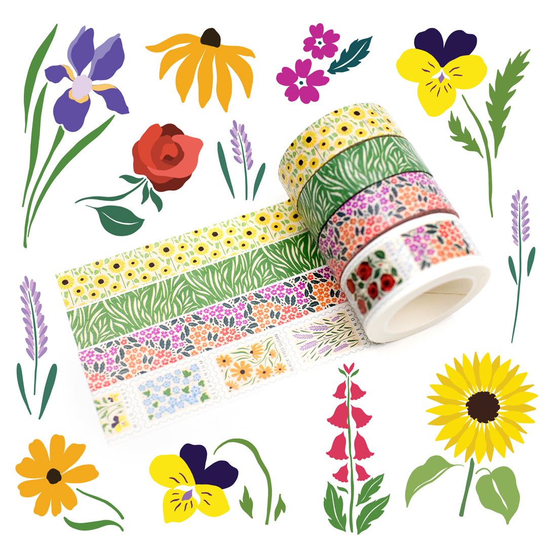 Spring flower freebie washi tape