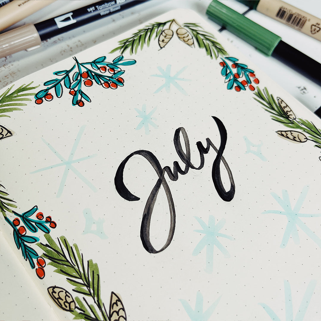Christmas in July Bullet Journal Spread