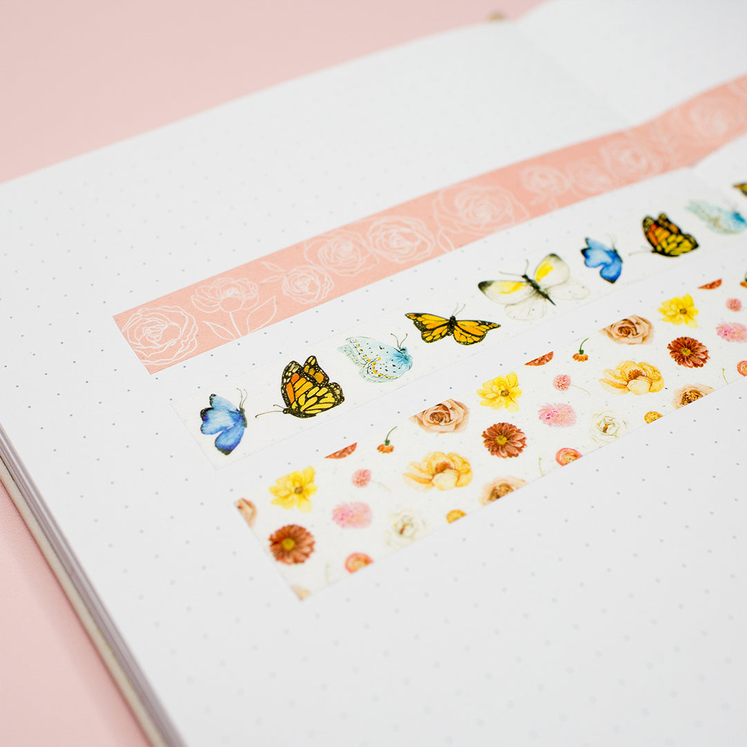 butterfly and flower washi tape