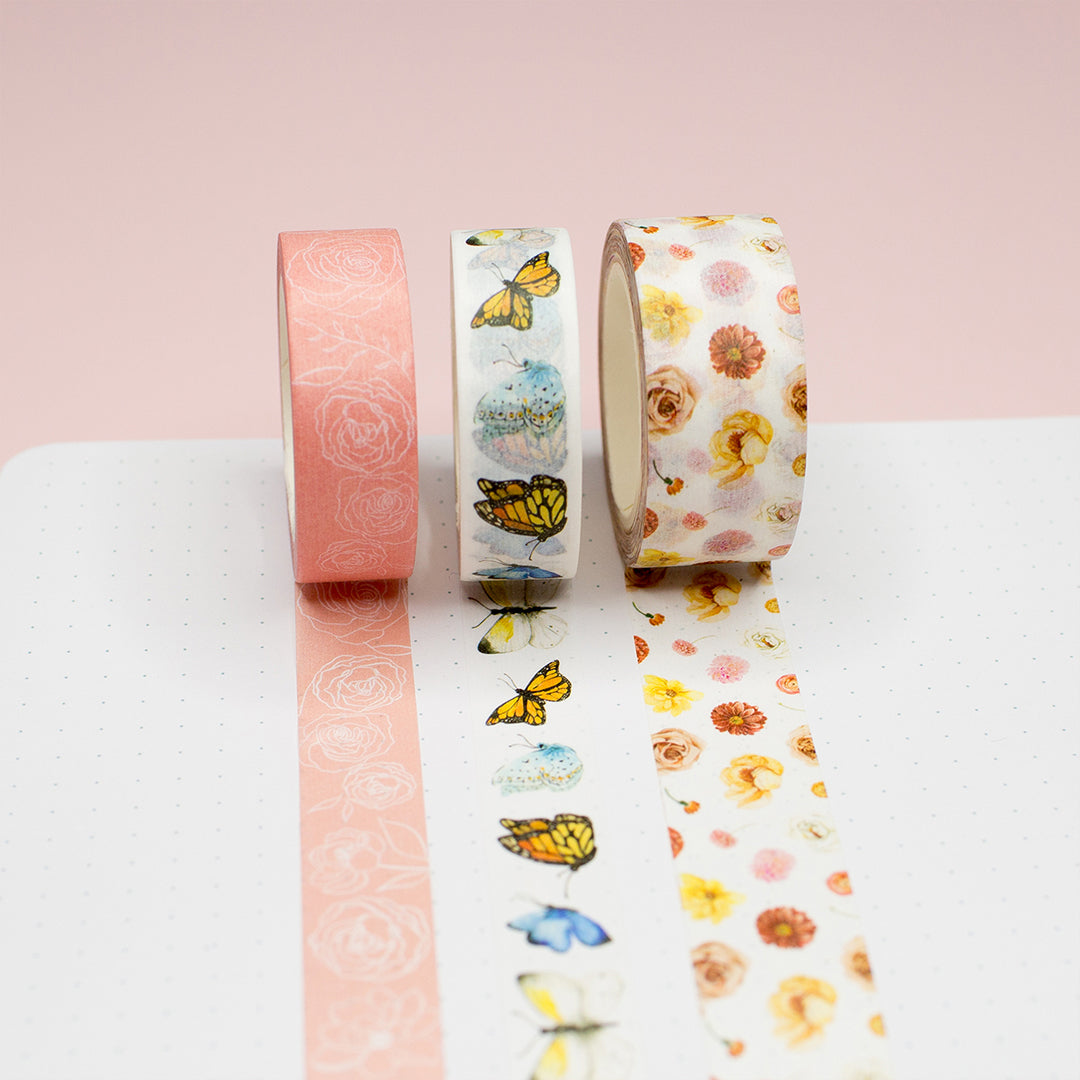 butterfly and floral washi tape