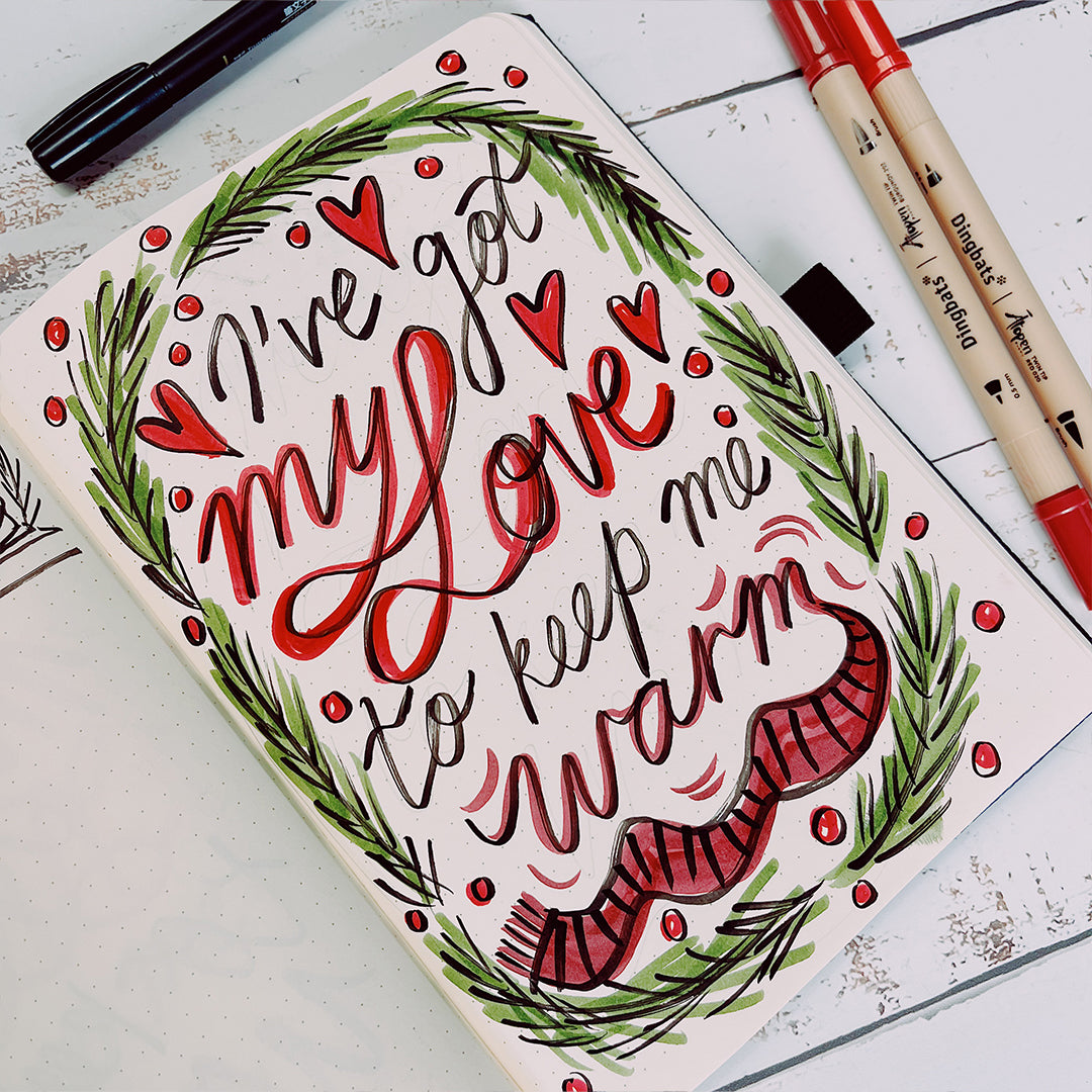 Christmas in July Bullet Journal Quote Spread
