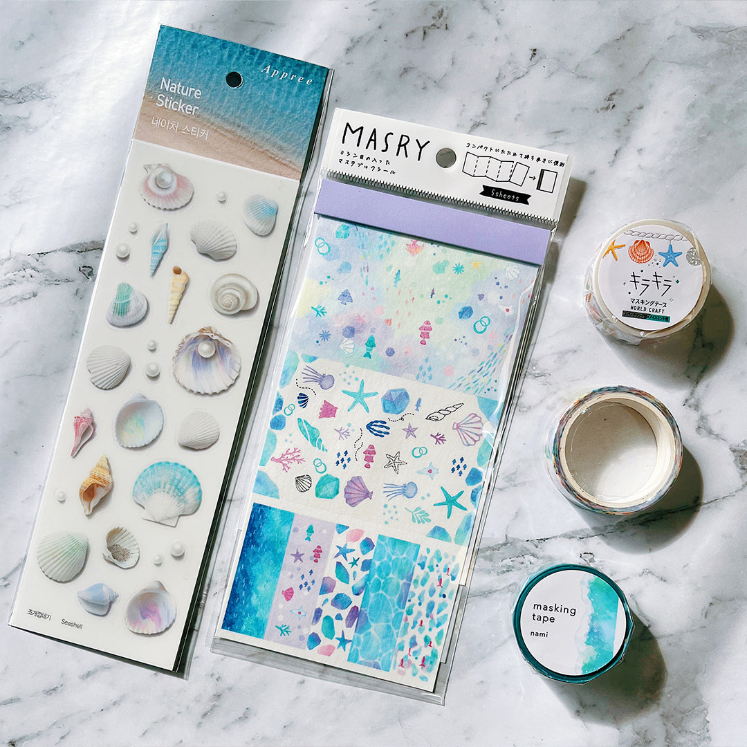 Sea shell stickers and ocean stickers