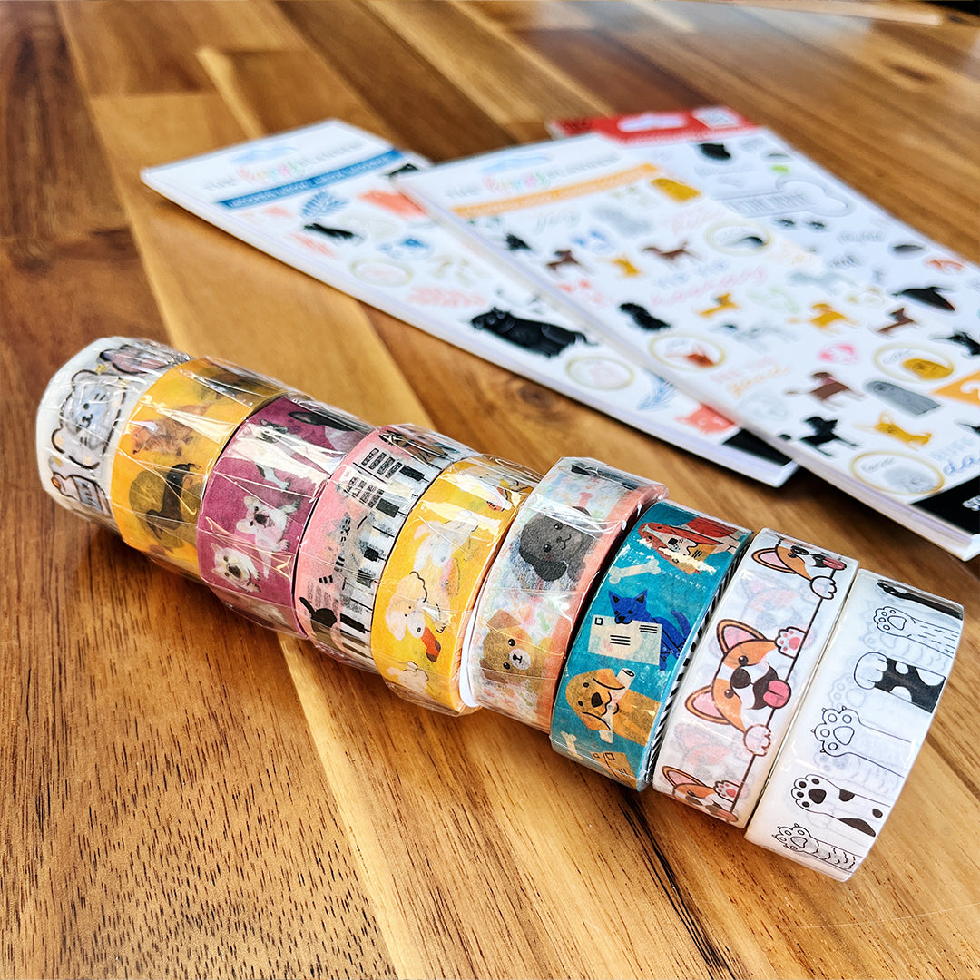 Cat and dog washi tapes for pet journaling