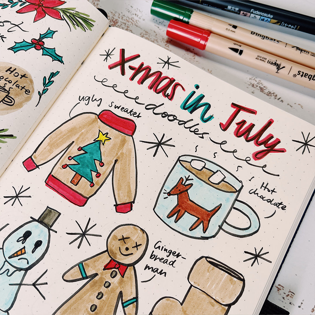 Christmas in July Bullet Journal Spread