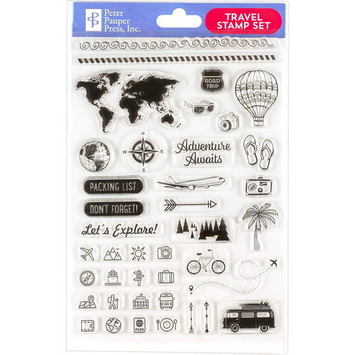 Icon Planner Stamp Set 54pc, Clear Stamp Set for Journals - Printed Heron