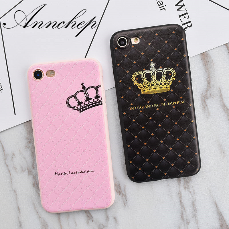 New King Queen Brand Crown Soft Tpu Silicon Case For Iphone 6 6s