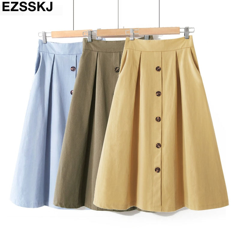 knee length skirts cotton