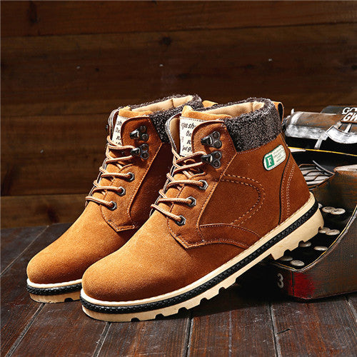 Winter Boots Keep Warm Male Casual PU 