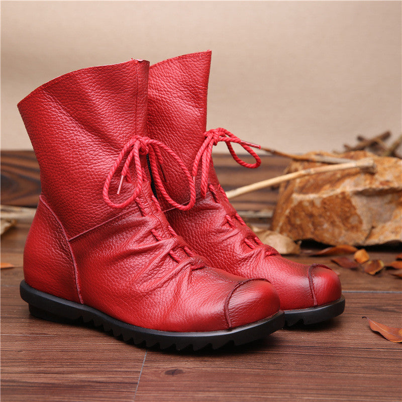 women's genuine leather ankle boots