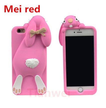3d Cute Cartoon Bunny Rabbit Soft Silicone Phone Case For Apple