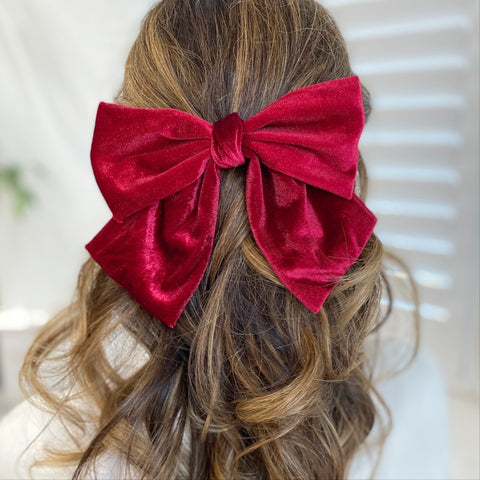 Galentines-Headbands-And-Hair-Clips-Red-Velvet-Hair-Bow