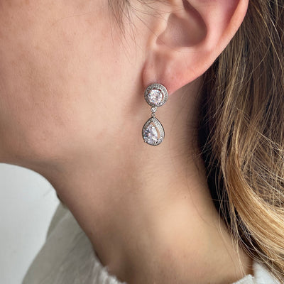 Ruby Earring, Small Jhumka Earring, Pink Stone earring, Simple Jhumka,  earring for Wedding, pearl drop earrings