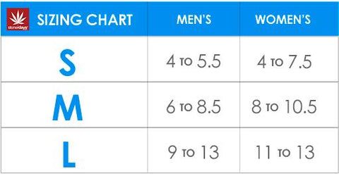 Weed Socks Sizing Chart