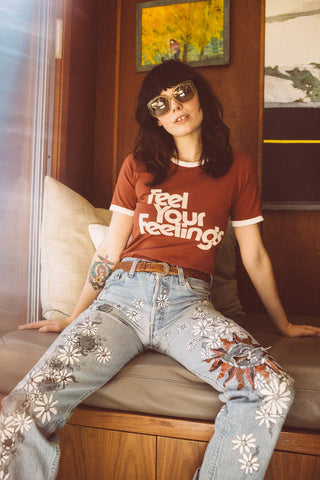 feel you feelings ringer tee