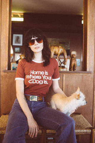 home is where your dog is ringer tee