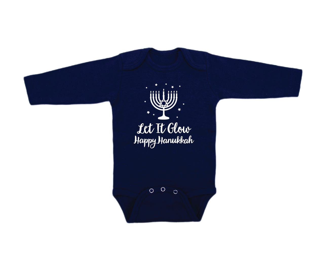 Hanukkah Let It Glow Long-Sleeved Navy 