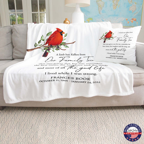LifeSong Milestones Cardinal Memorial Blanket For Loss Of Parent or Loved One