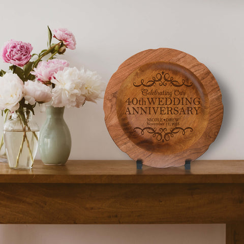 LifeSong Milestones Wedding Anniversary Personalized Engraved Cherry Plate