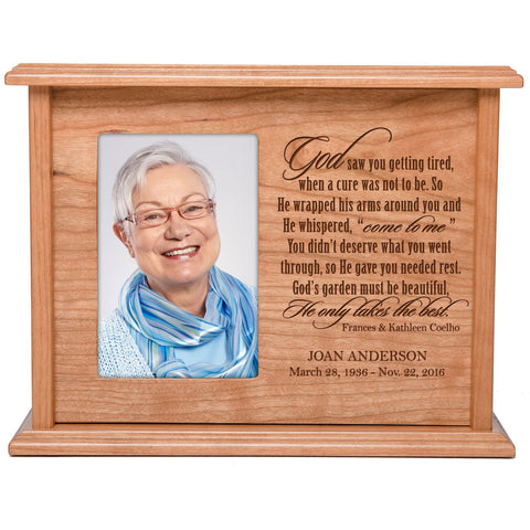 LifeSong Milestones Personalized Engraved Photo Urn - God Saw You