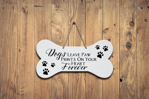 Pet Memorial Rope Sign Décor - Dogs Leave Paw Prints On Your Heart