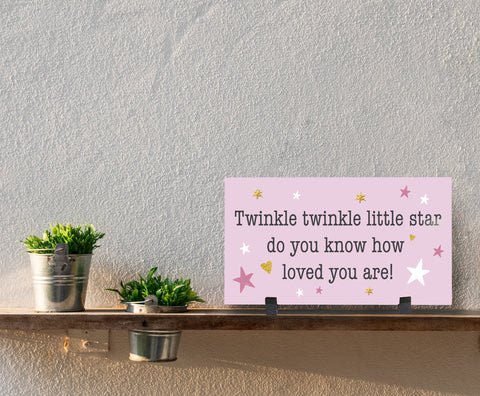 Girls Nursery Sign Decor - Twinkle Twinkle