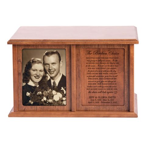 LifeSong Milestones Personalized Photo Companion Cremation Urn Box - The Broken Chain