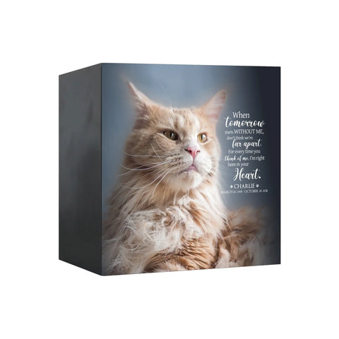 LifeSong Milestones Personalized Wooden Cat Urn and Pet Urn