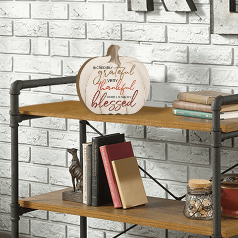 LifeSong Milestones Pumpkin shelf decor Decorative Home Décor - Incredibly Grateful