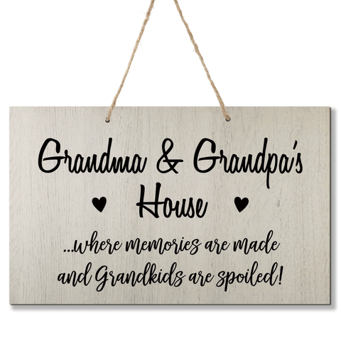 LifeSong Milestones Grandparent Wall Hanging Sign Gift - Grandkids Spoiled