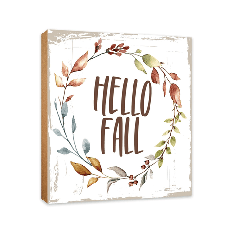 LifeSong Milestones Inspirational Shelf Décor and Tabletop Signs for Fall Season - Hello Fall