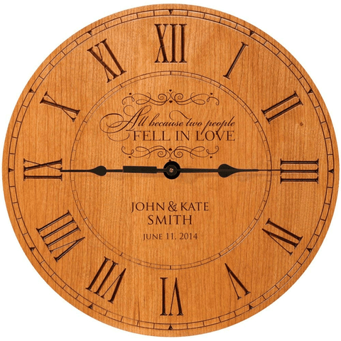 LifeSong Milestones Personalized Wedding Anniversary Clock Gift "All Because To People Fell in Love"