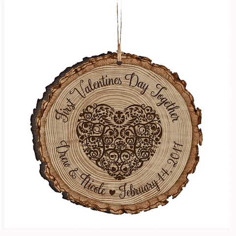 Lifesong Milestones Personalized Engraved Wooden Valentines Ornament Gift - First Valentines Day