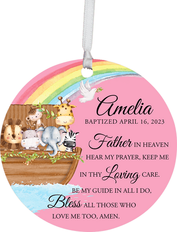 LifeSong Milestones Personalized Baptism Wooden Ornament - May God Bless You