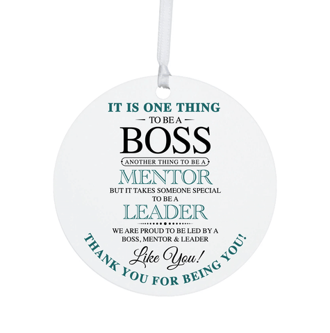 LifeSong Milestones Boss / Leader White Ornament With Inspirational Message Gift Ideas - It Is One Thing To Be A Boss