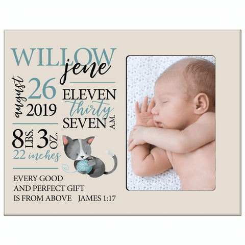 Lifesong Milestones Personalized Newborn Baby Birth Stats Picture Frame - Kitten