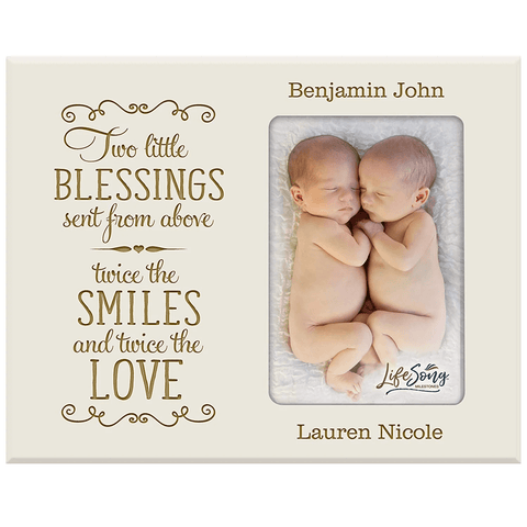 LifeSong Milestones Personalized Newborn Twin Photo Frame - Two Little Blessings