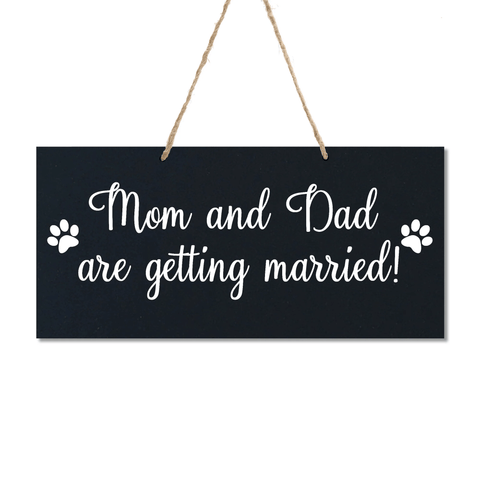 LifeSong Milestones Wedding Rope Sign Decoration For Dog - Mom and Dad