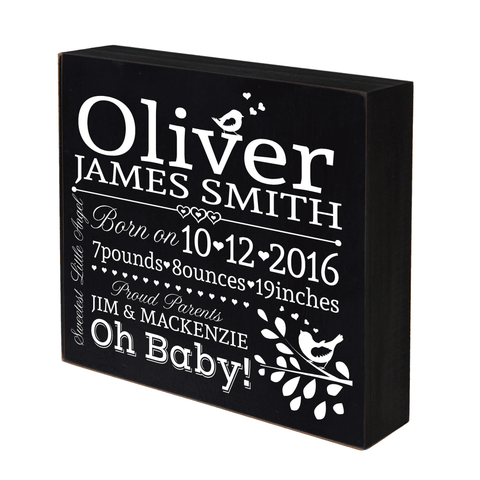 LifeSong Milestones Personalized Baby Announcement Shadow Box - Oh Baby!