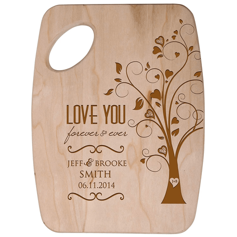 LifeSong Milestones Personalized Cheese Cutting Board Gift "Love You Forever and Ever"