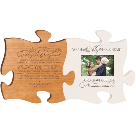LifeSong Milestones Personalized Wedding Picture Frame Puzzle Piece Set