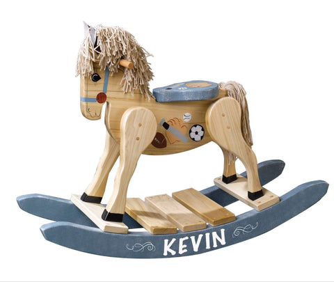 LifeSong Milestones Personalized Wooden Rocking Horse For Boys And Girls