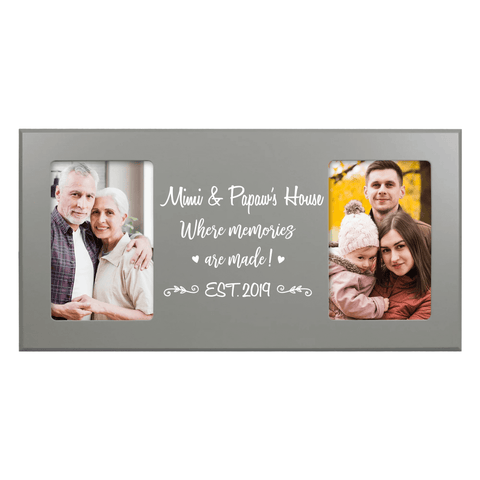 Lifesong Milestones LifeSong Milestones Personalized Gifts For Grandparents Double 4” x 6” Photo Frame Family Wall Decor with Grandchildren’s Names for Home 8” x 16”Personalized Grandparent Grey Double 4”x6” Photo Frame - Memories Personalized Grandparent Grey Double 4”x6” Photo Frame - Memories