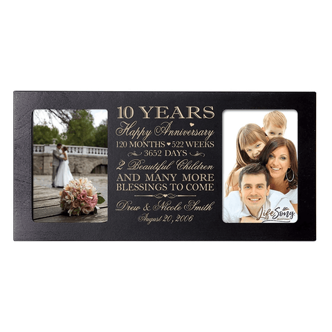 LifeSong Milestones Personalized 10th Year Anniversary Double Photo Frame