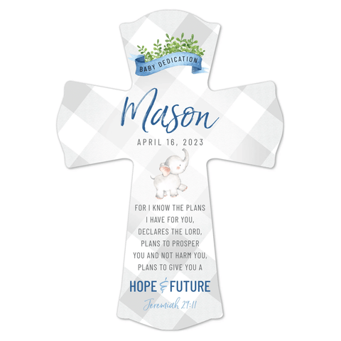 Lifesong Milestones Personalized Baby Dedication Wall Cross